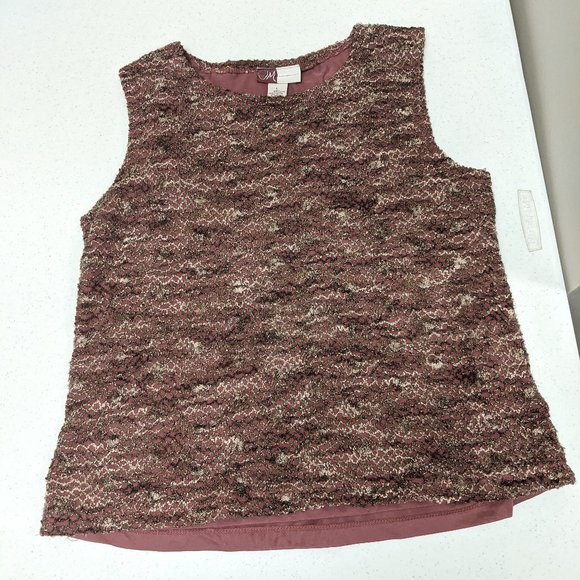 JM Collection Sleeveless Red Tank Top - Picture 1 of 3